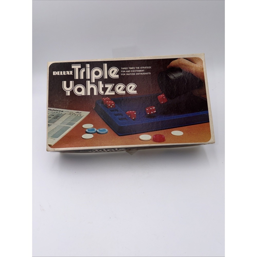 1978 Deluxe Triple Yahtzee Milton Bradley ES Lowe With Scorecards Strategy Game